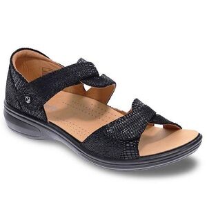 REVERE GENEVA CLOSED HEEL LEATHER SANDALS IN BLACK LIZARD WOMEN’S SIZE 6